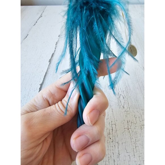 Katherine's collection green teal feather lady glass Italian style ornament Xmas - Picture 8 of 9